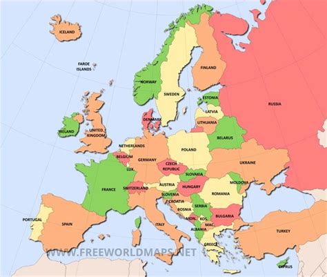 free printable map of europe.